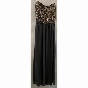 GOLD Metallic Flower Detail Dress